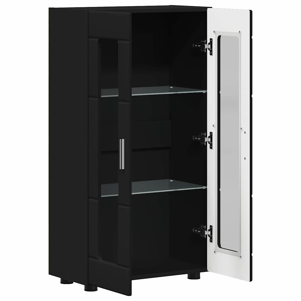 Dressoir met plank FLORIN Zwart 55,5 x 29 x 100 cm Bewerkt hout is nu te koop bij PeponiXL, paradijselijk wonen!