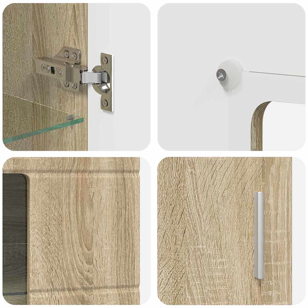 Dressoir FLORIN Sonoma Eiken 55,5 x 29 x 100 cm Bewerkt hout is nu te koop bij PeponiXL, paradijselijk wonen!