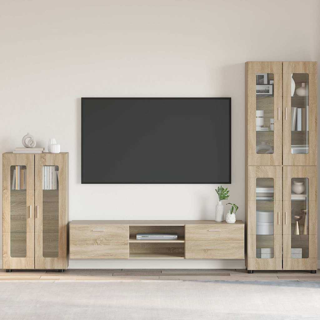 Dressoir FLORIN Sonoma Eiken 55,5 x 29 x 100 cm Bewerkt hout is nu te koop bij PeponiXL, paradijselijk wonen!