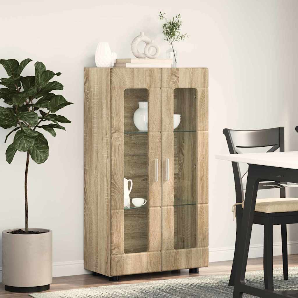 Dressoir FLORIN Sonoma Eiken 55,5 x 29 x 100 cm Bewerkt hout is nu te koop bij PeponiXL, paradijselijk wonen!