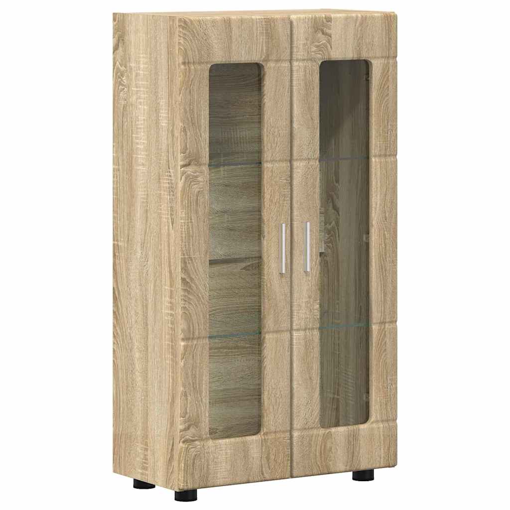 Dressoir FLORIN Sonoma Eiken 55,5 x 29 x 100 cm Bewerkt hout is nu te koop bij PeponiXL, paradijselijk wonen!