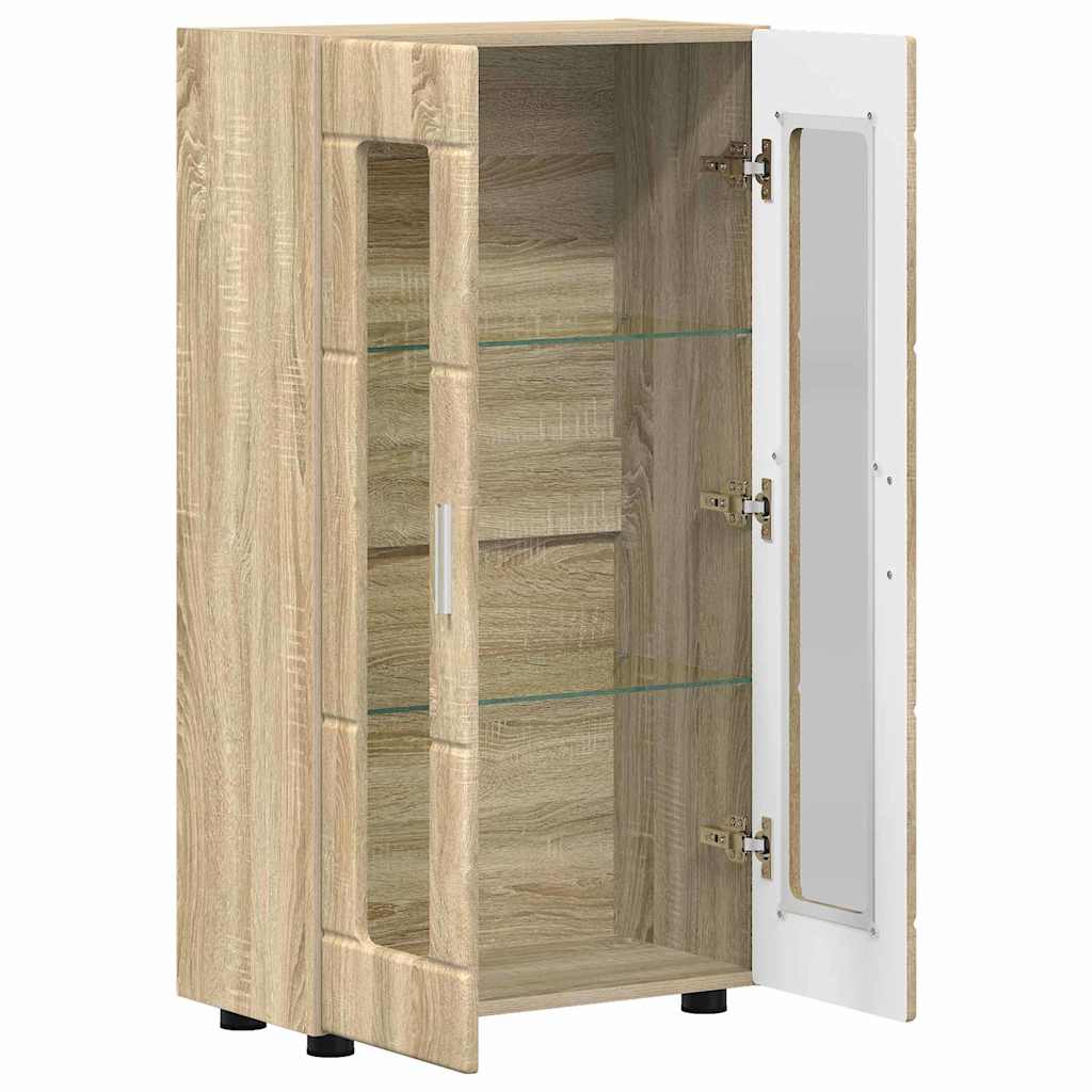 Dressoir FLORIN Sonoma Eiken 55,5 x 29 x 100 cm Bewerkt hout is nu te koop bij PeponiXL, paradijselijk wonen!