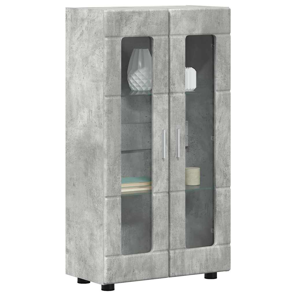 Dressoir FLORIN Beton Grijs 55,5 x 29 x 100 cm Bewerkt hout is nu te koop bij PeponiXL, paradijselijk wonen!