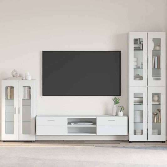 Dressoir FLORIN Hoogglans wit 55,5 x 29 x 100 cm Bewerkt hout is nu te koop bij PeponiXL, paradijselijk wonen!