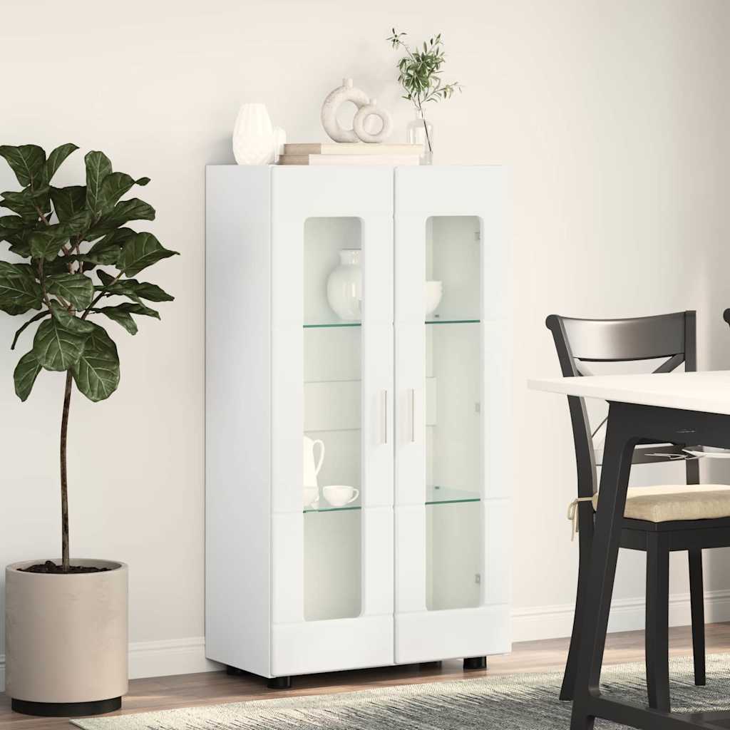 Dressoir FLORIN Hoogglans wit 55,5 x 29 x 100 cm Bewerkt hout is nu te koop bij PeponiXL, paradijselijk wonen!