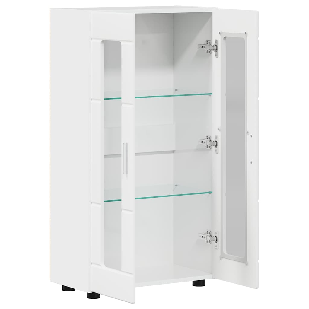 Dressoir FLORIN Hoogglans wit 55,5 x 29 x 100 cm Bewerkt hout is nu te koop bij PeponiXL, paradijselijk wonen!