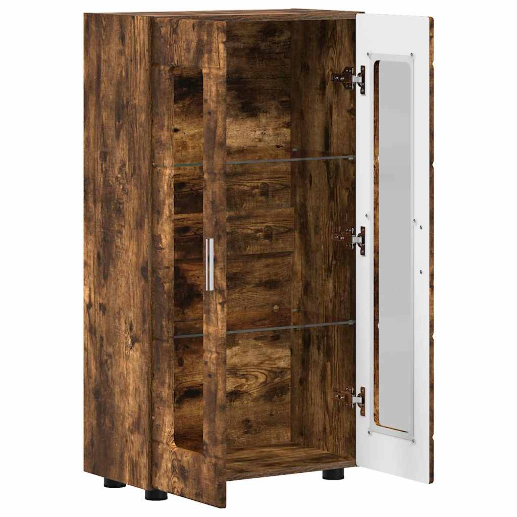 Dressoir FLORIN Gerookt eiken 55,5 x 29 x 100 cm Bewerkt hout is nu te koop bij PeponiXL, paradijselijk wonen!