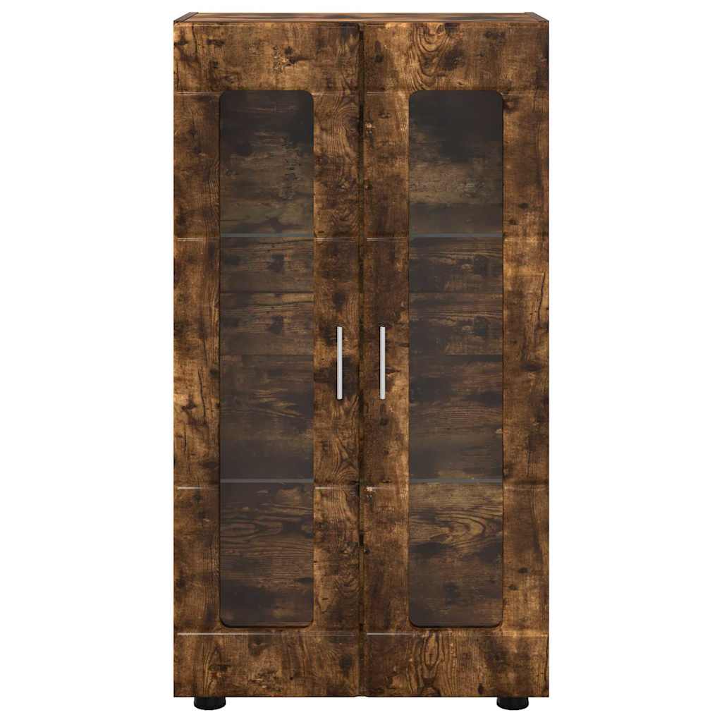 Dressoir FLORIN Gerookt eiken 55,5 x 29 x 100 cm Bewerkt hout is nu te koop bij PeponiXL, paradijselijk wonen!