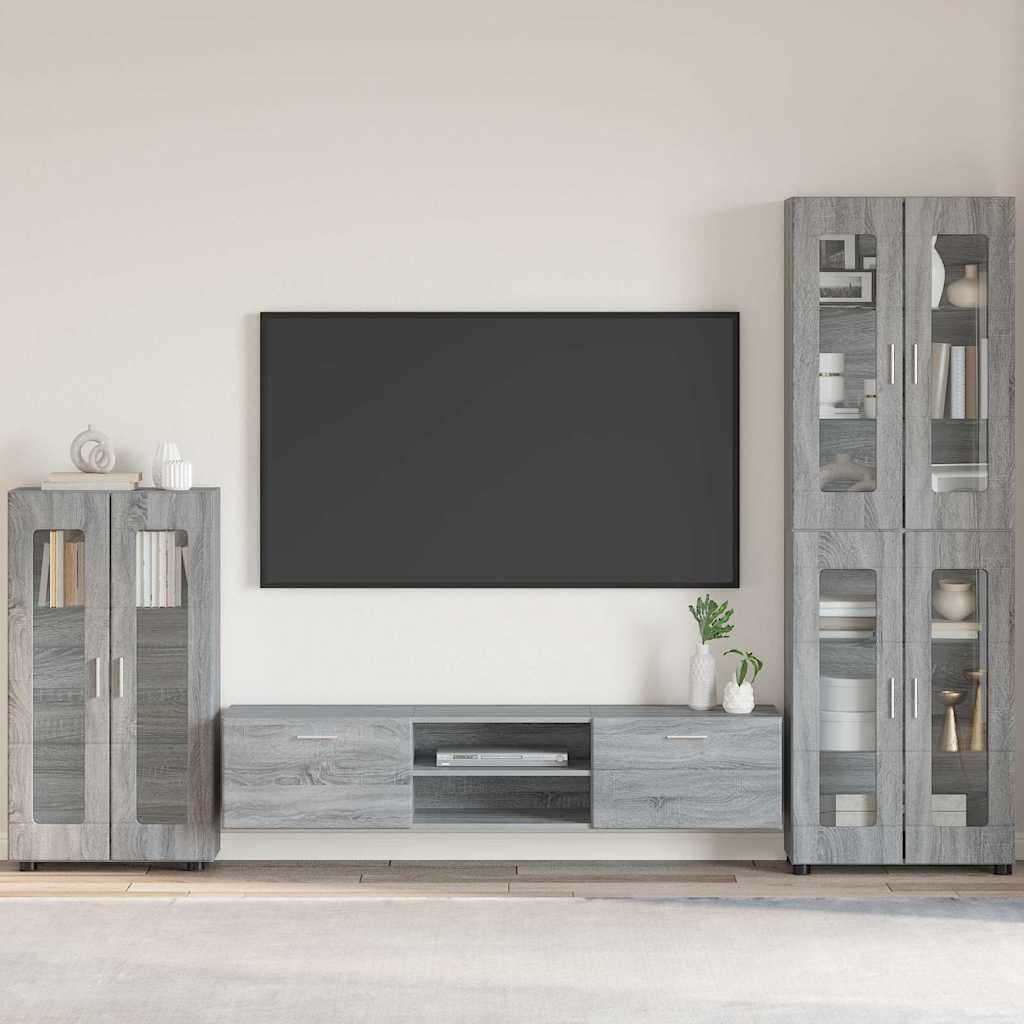 Dressoir FLORIN Grijs Sonoma 55,5 x 29 x 100 cm Bewerkt hout is nu te koop bij PeponiXL, paradijselijk wonen!