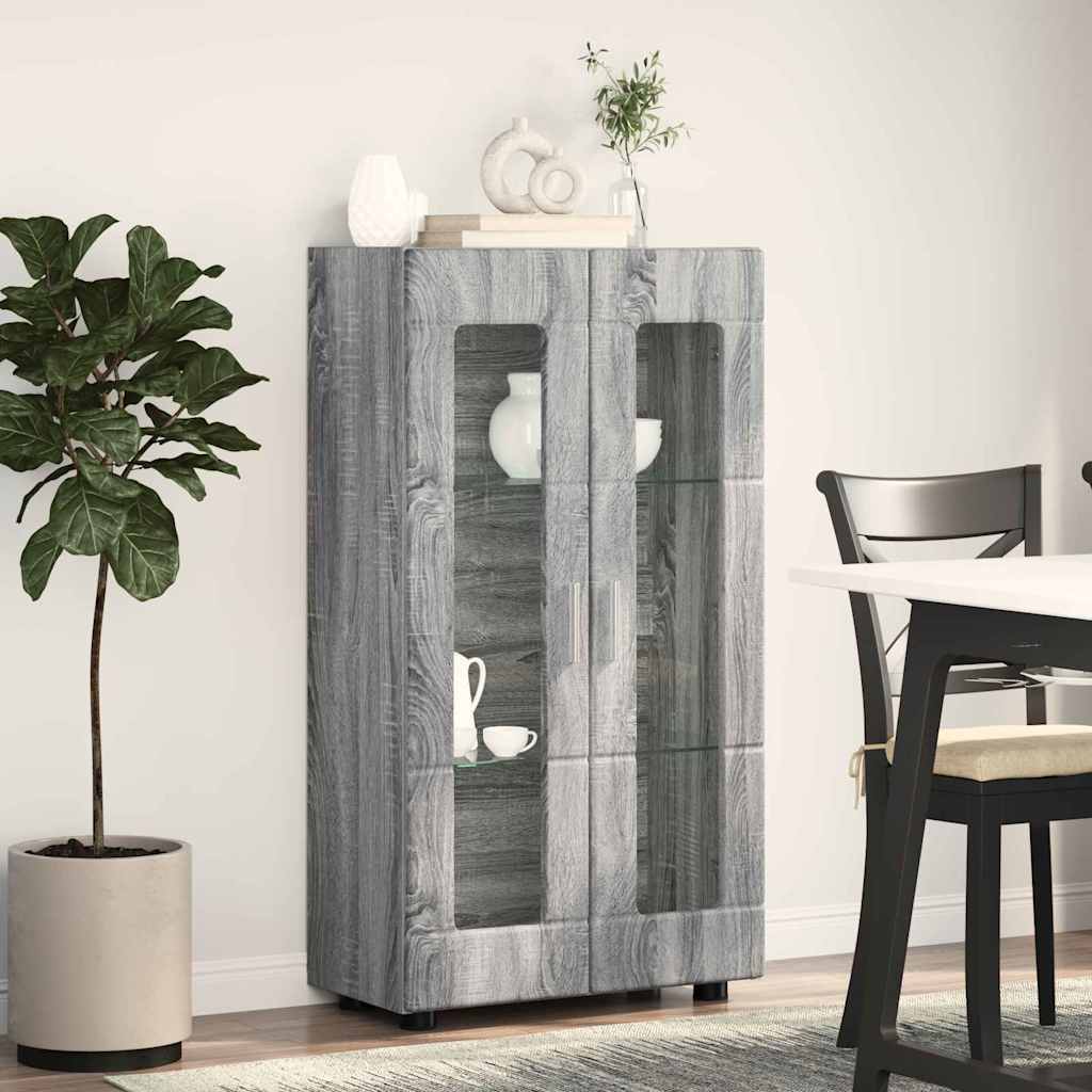 Dressoir FLORIN Grijs Sonoma 55,5 x 29 x 100 cm Bewerkt hout is nu te koop bij PeponiXL, paradijselijk wonen!