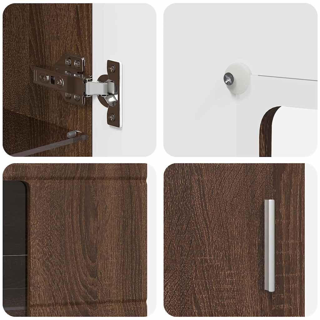 Dressoir FLORIN Bruin Eiken 55,5 x 29 x 100 cm Bewerkt hout is nu te koop bij PeponiXL, paradijselijk wonen!