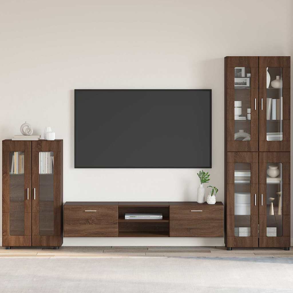 Dressoir FLORIN Bruin Eiken 55,5 x 29 x 100 cm Bewerkt hout is nu te koop bij PeponiXL, paradijselijk wonen!