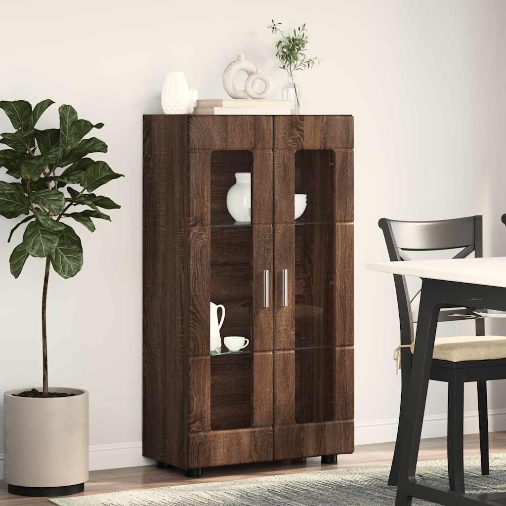 Dressoir FLORIN Bruin Eiken 55,5 x 29 x 100 cm Bewerkt hout is nu te koop bij PeponiXL, paradijselijk wonen!
