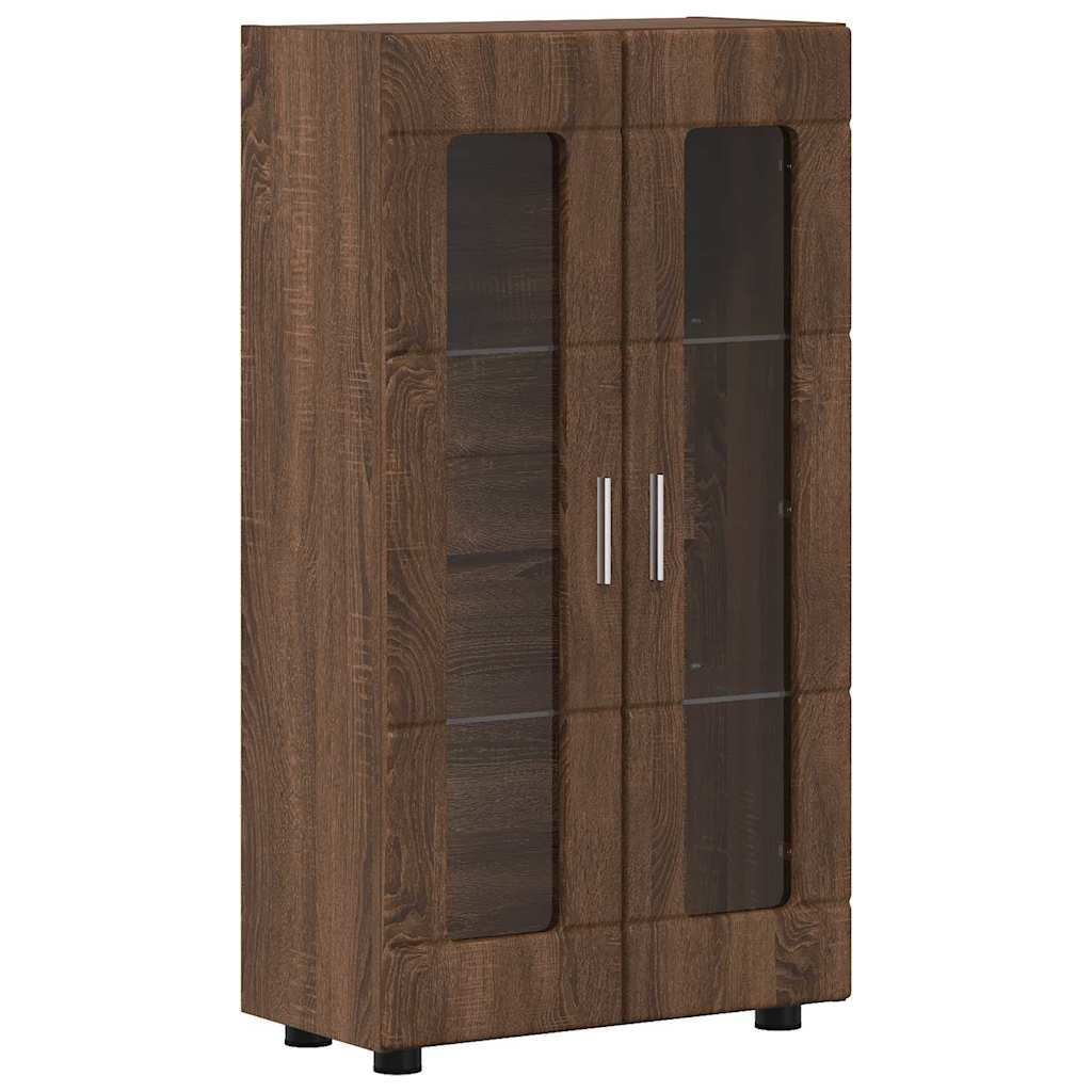 Dressoir FLORIN Bruin Eiken 55,5 x 29 x 100 cm Bewerkt hout is nu te koop bij PeponiXL, paradijselijk wonen!