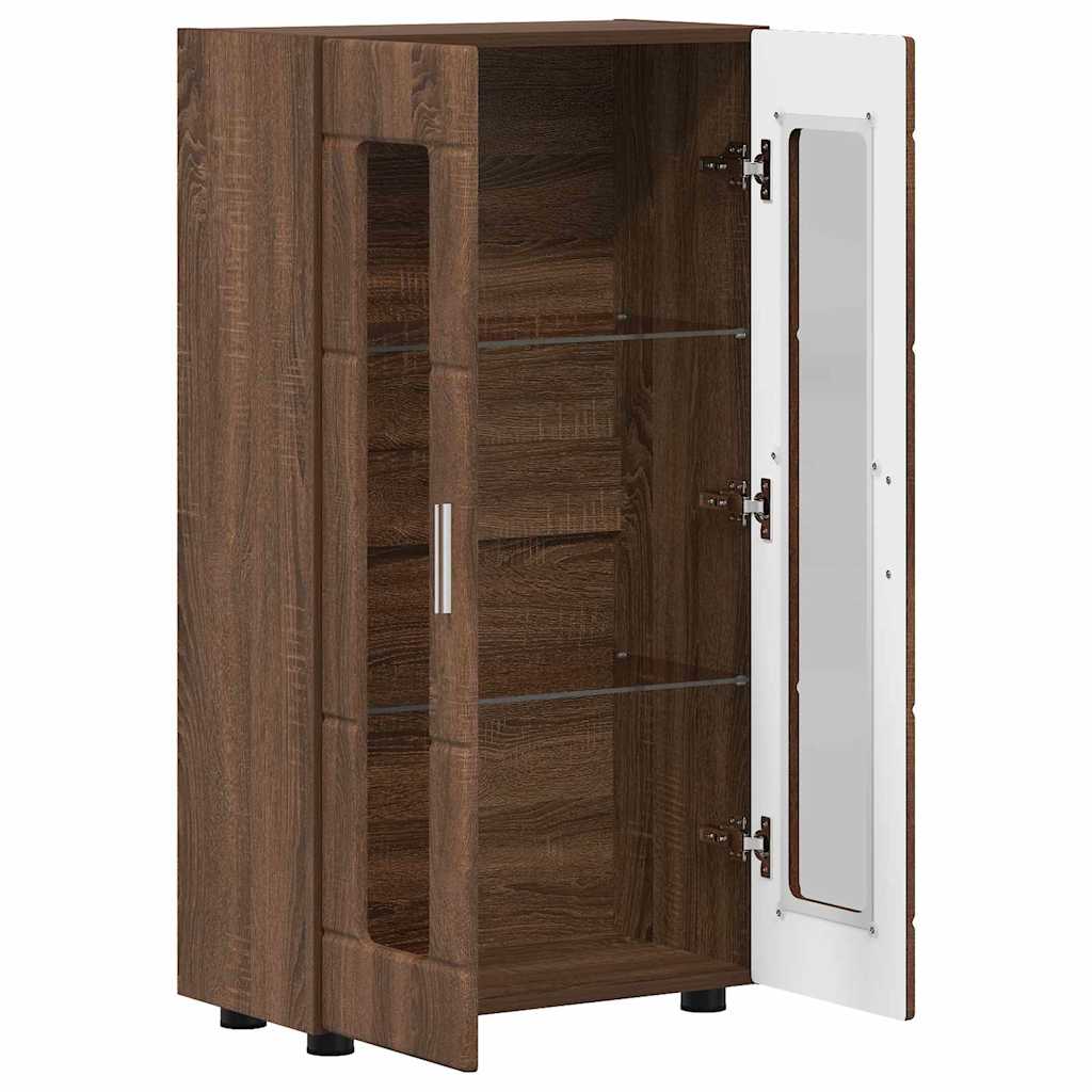 Dressoir FLORIN Bruin Eiken 55,5 x 29 x 100 cm Bewerkt hout is nu te koop bij PeponiXL, paradijselijk wonen!