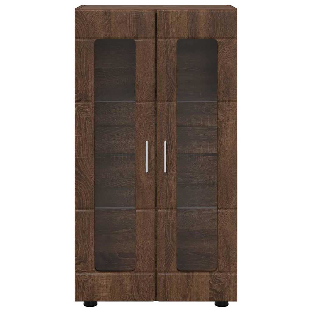 Dressoir FLORIN Bruin Eiken 55,5 x 29 x 100 cm Bewerkt hout is nu te koop bij PeponiXL, paradijselijk wonen!