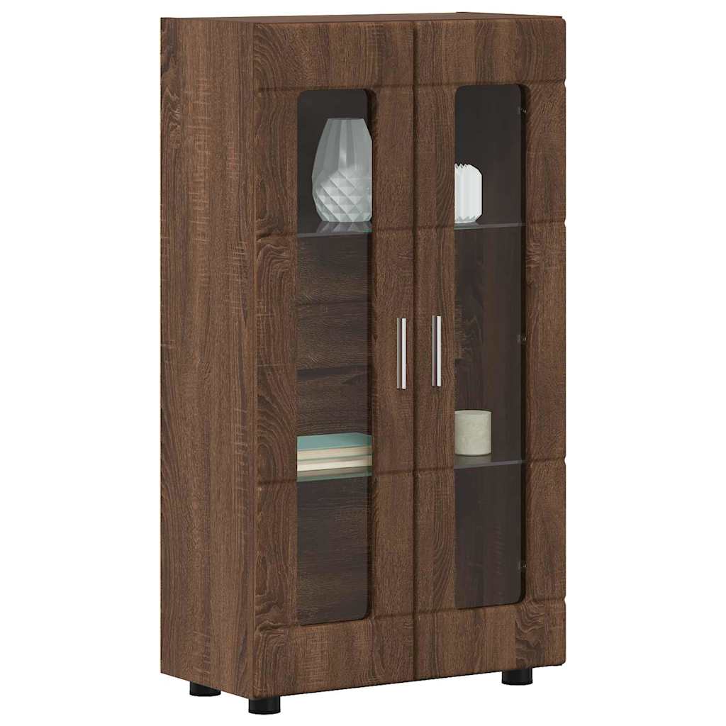 Dressoir FLORIN Bruin Eiken 55,5 x 29 x 100 cm Bewerkt hout is nu te koop bij PeponiXL, paradijselijk wonen!
