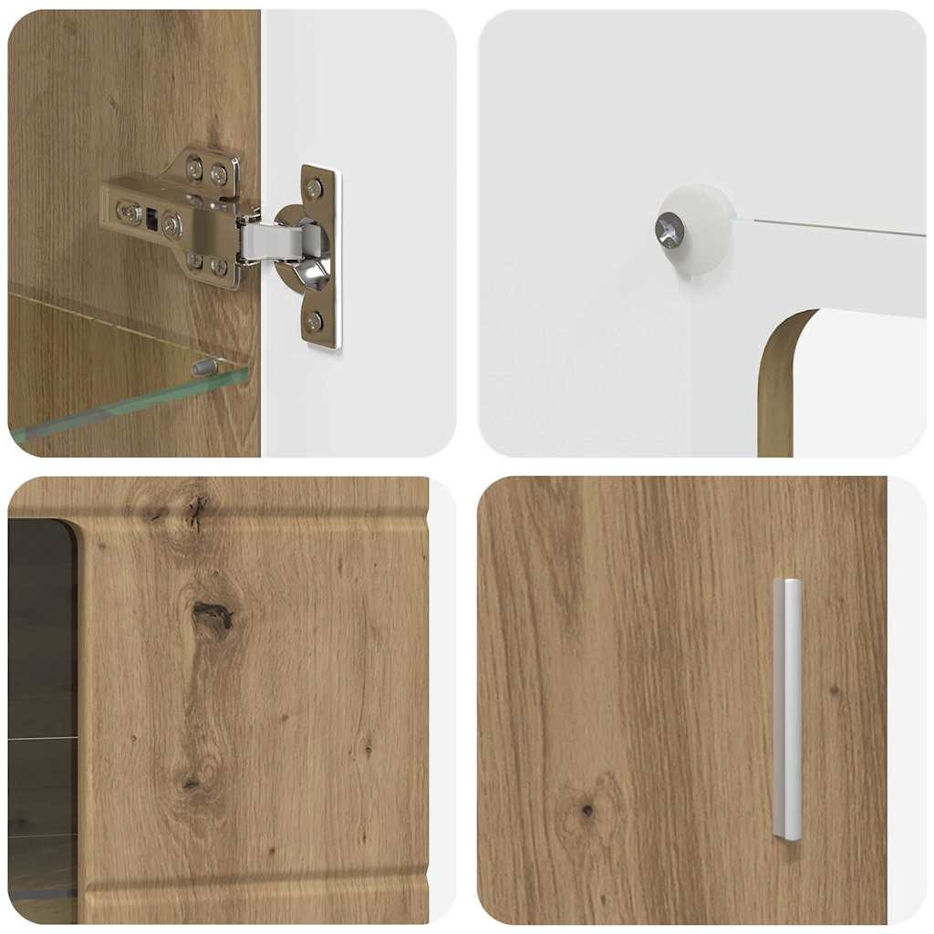 Dressoir FLORIN Artisan Eiken 55,5 x 29 x 100 cm Bewerkt hout is nu te koop bij PeponiXL, paradijselijk wonen!