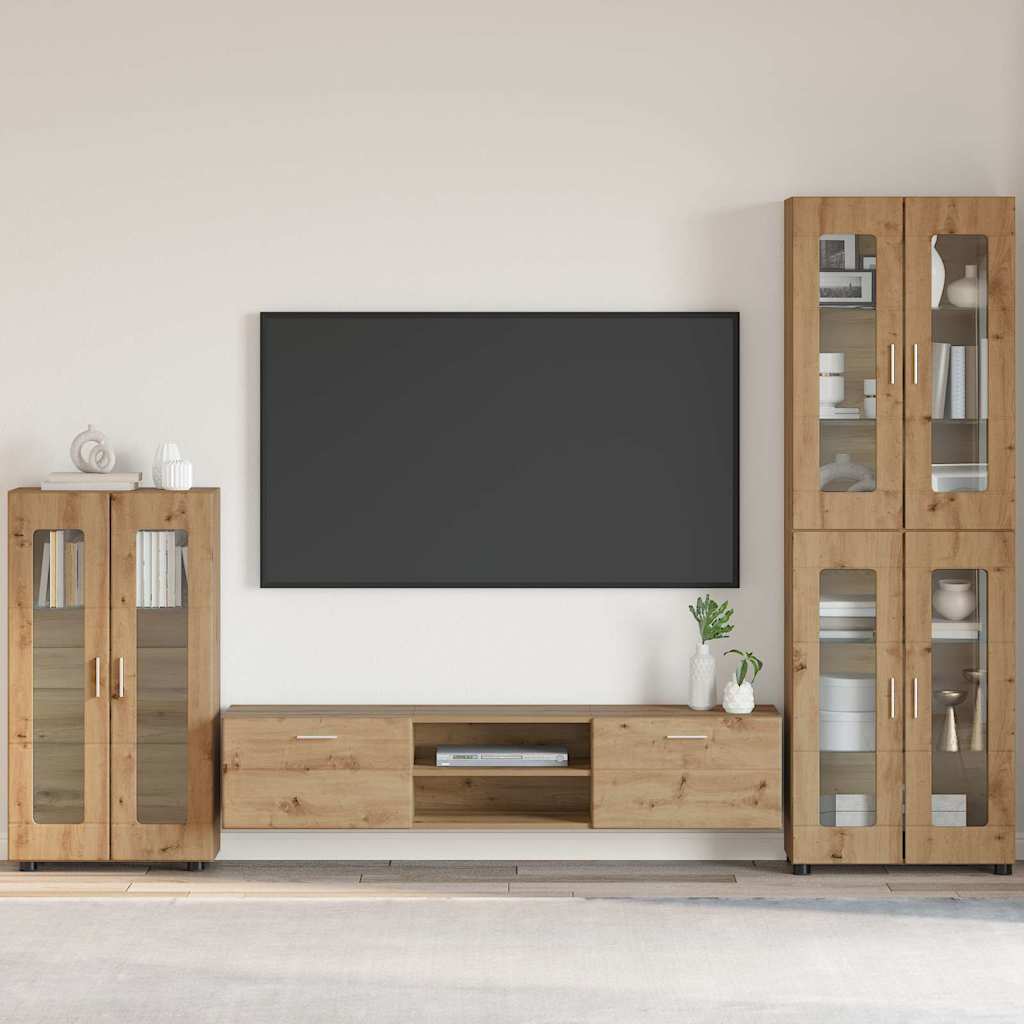 Dressoir FLORIN Artisan Eiken 55,5 x 29 x 100 cm Bewerkt hout is nu te koop bij PeponiXL, paradijselijk wonen!
