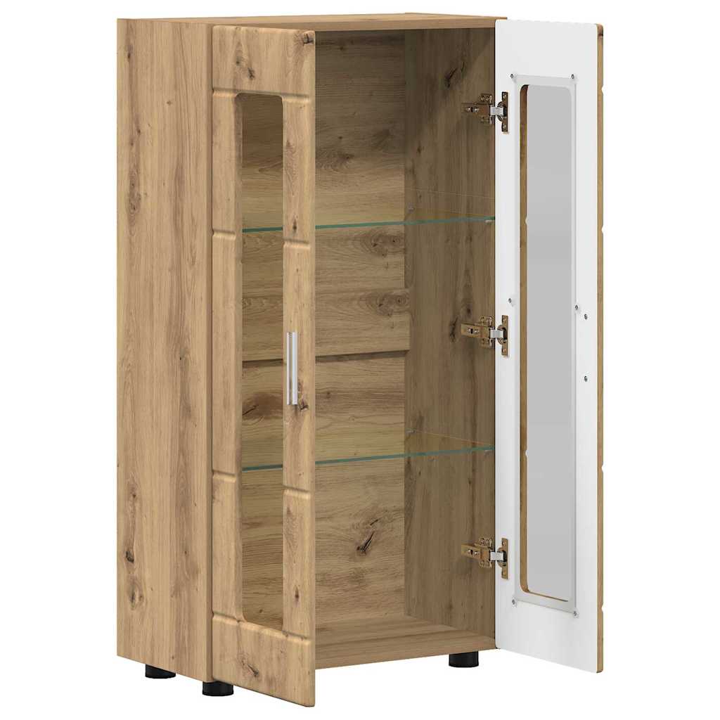 Dressoir FLORIN Artisan Eiken 55,5 x 29 x 100 cm Bewerkt hout is nu te koop bij PeponiXL, paradijselijk wonen!