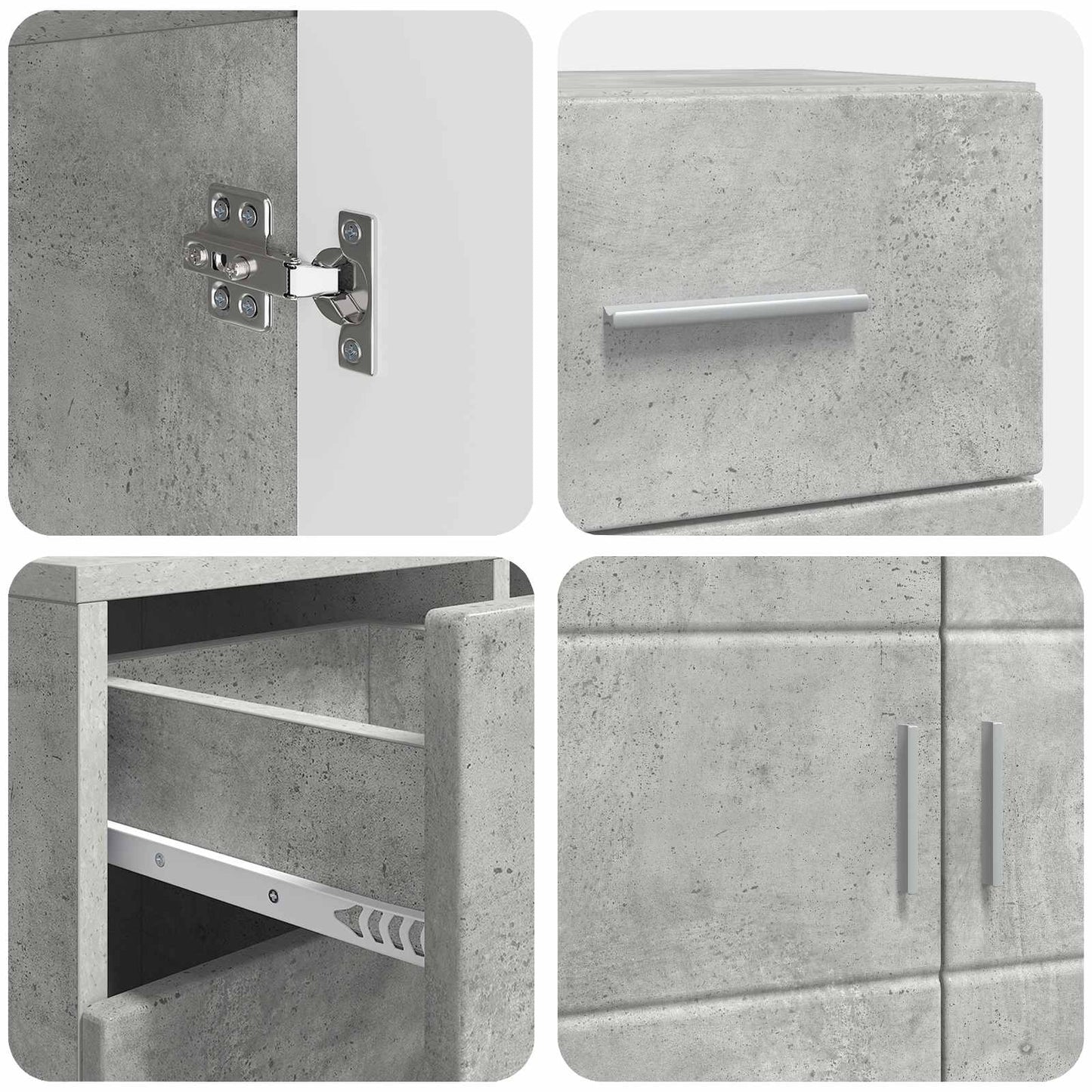 Houten Kast Beton Grijs 88,5 x 30,5 x 73 cm Bewerkt hout