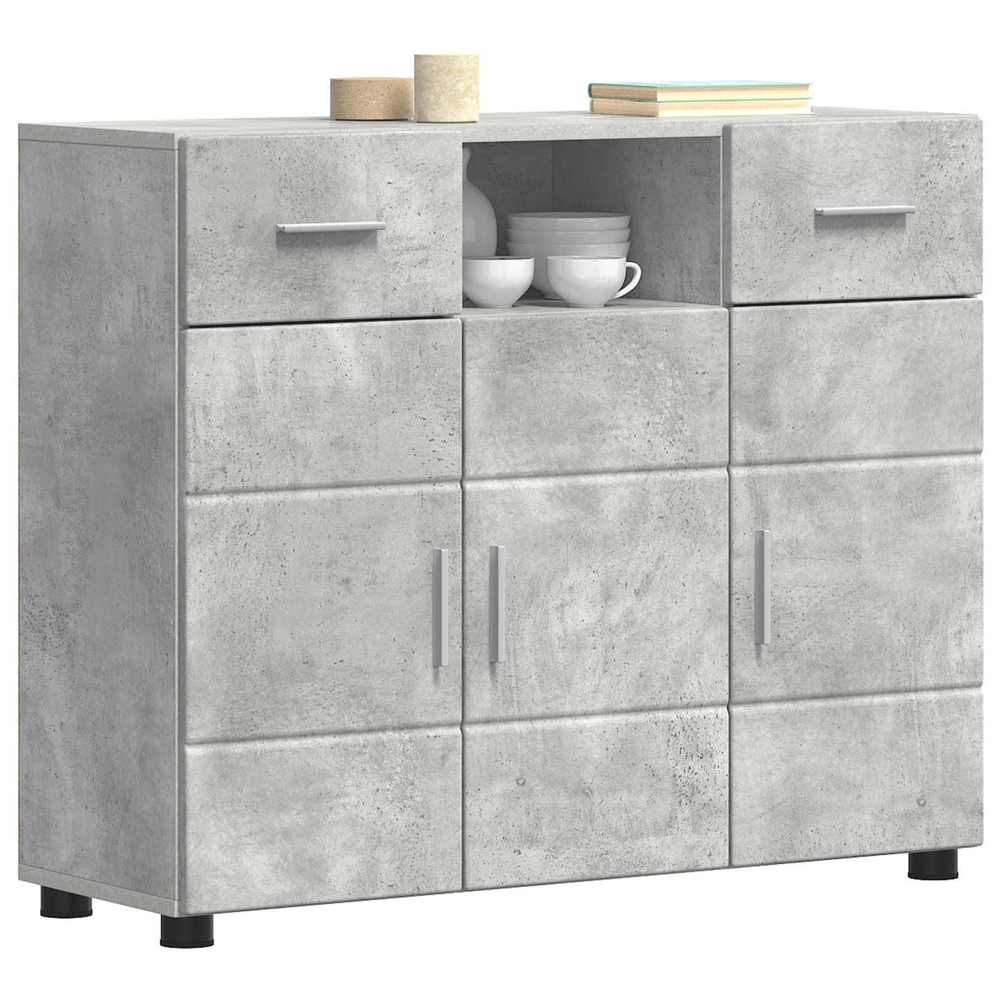 Houten Kast Beton Grijs 88,5 x 30,5 x 73 cm Bewerkt hout