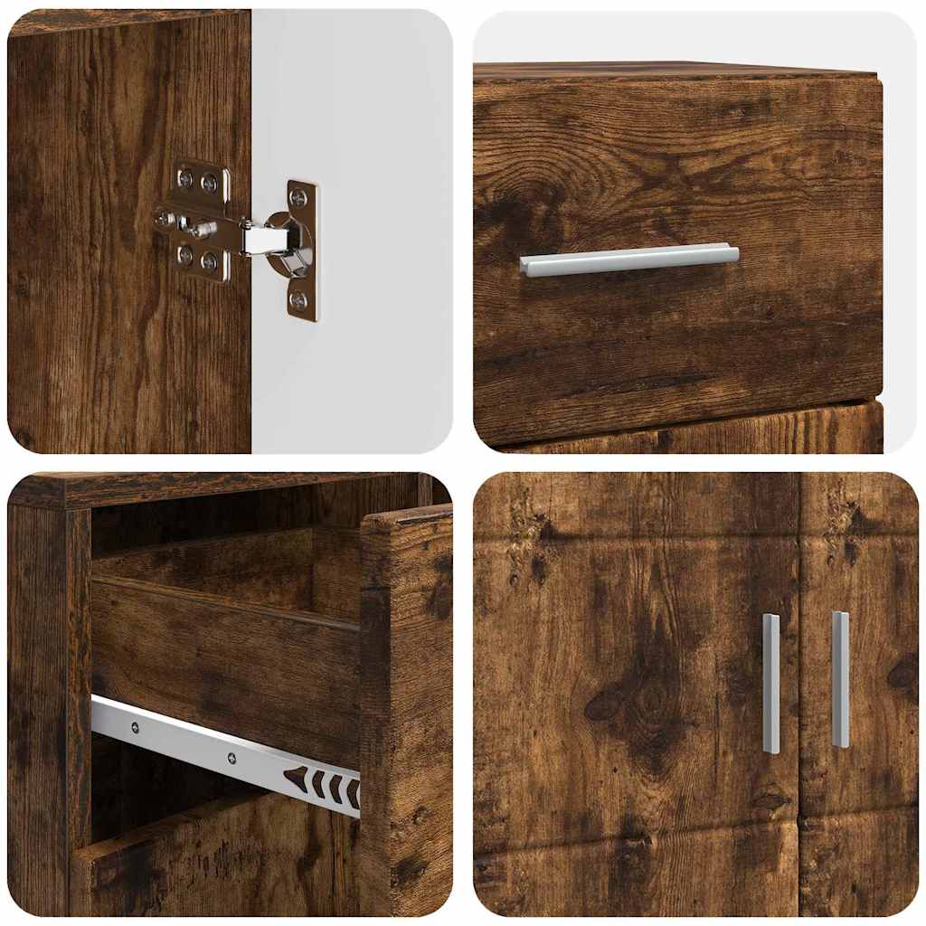 Houten Kast Gerookt eiken 88,5 x 30,5 x 73 cm Bewerkt hout is nu te koop bij PeponiXL, paradijselijk wonen!