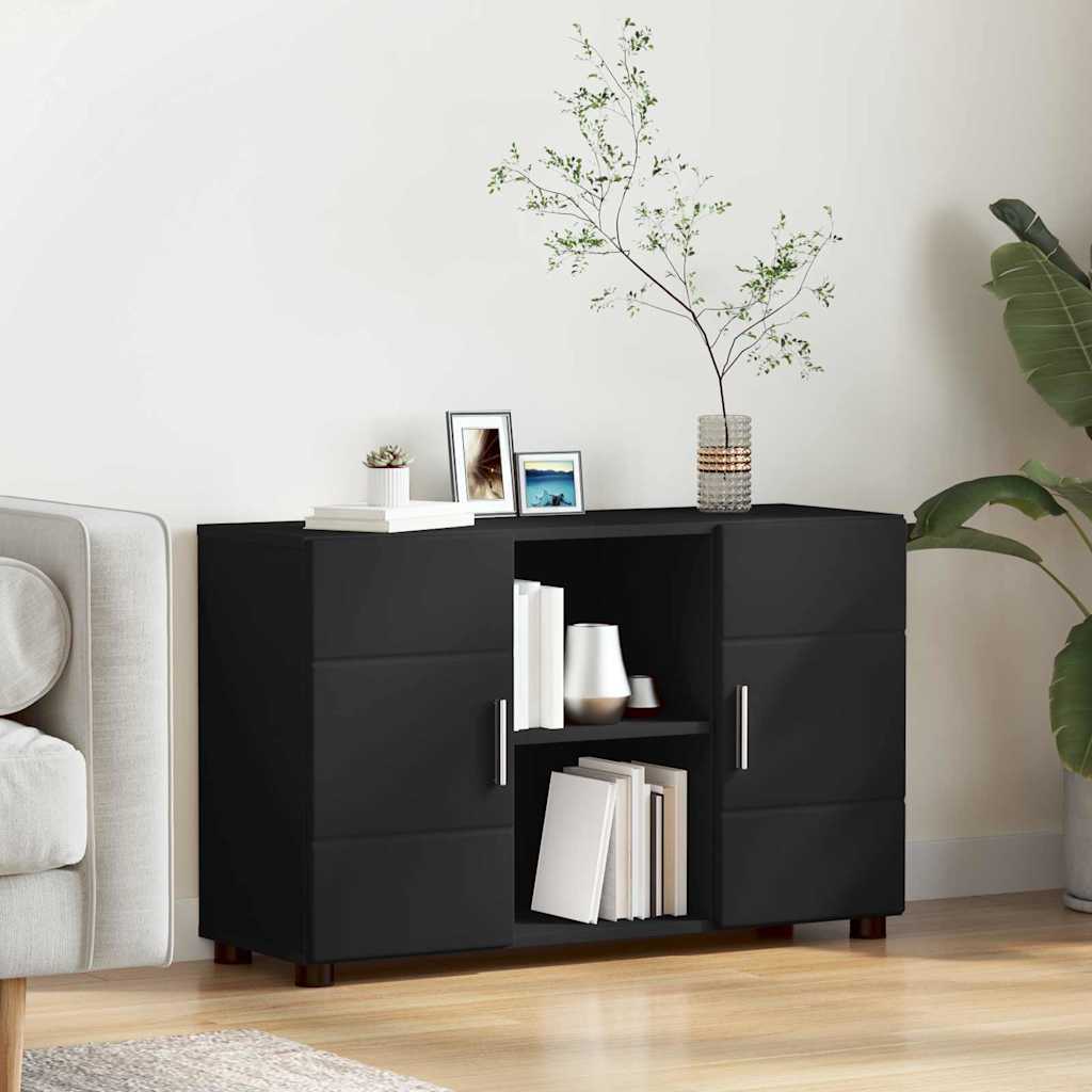 Dressoir FLORIN Zwart 88,5 x 30,5 x 55,5 cm Bewerkt hout is nu te koop bij PeponiXL, paradijselijk wonen!