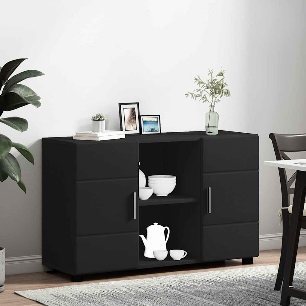 Dressoir FLORIN Zwart 88,5 x 30,5 x 55,5 cm Bewerkt hout is nu te koop bij PeponiXL, paradijselijk wonen!