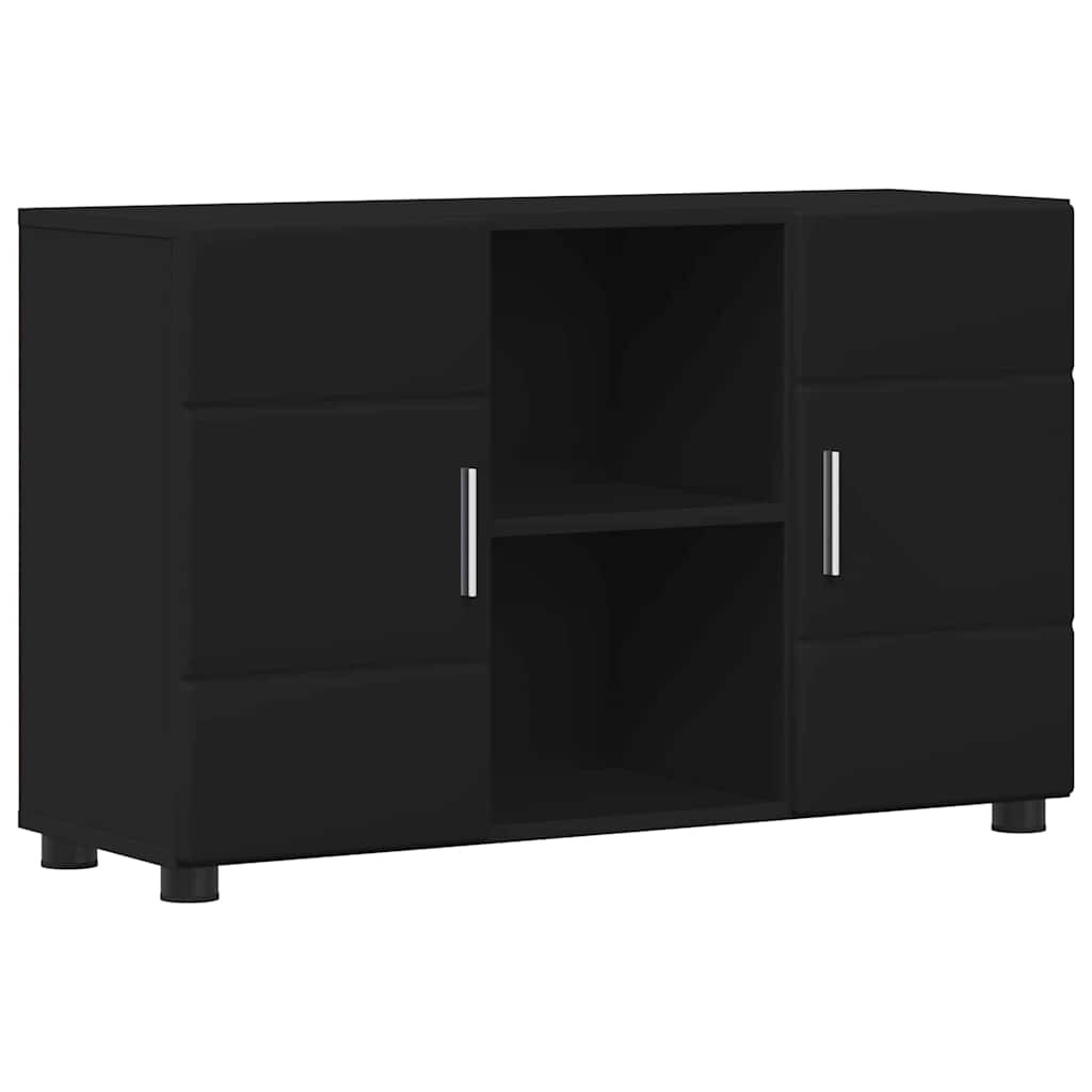 Dressoir FLORIN Zwart 88,5 x 30,5 x 55,5 cm Bewerkt hout is nu te koop bij PeponiXL, paradijselijk wonen!