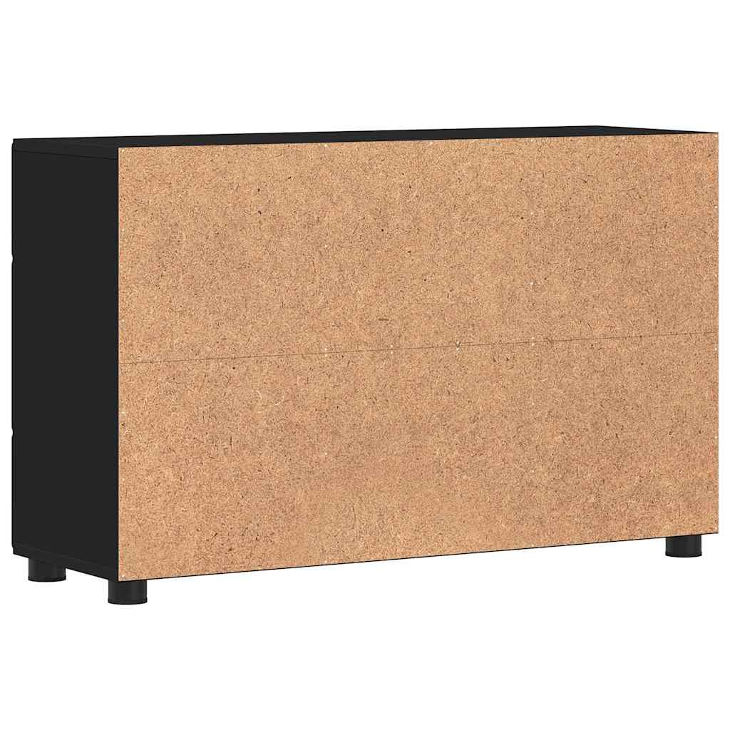 Dressoir FLORIN Zwart 88,5 x 30,5 x 55,5 cm Bewerkt hout is nu te koop bij PeponiXL, paradijselijk wonen!