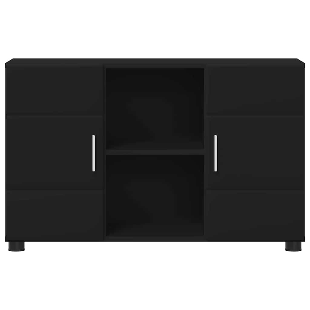 Dressoir FLORIN Zwart 88,5 x 30,5 x 55,5 cm Bewerkt hout is nu te koop bij PeponiXL, paradijselijk wonen!
