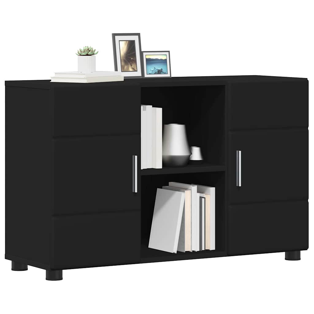Dressoir FLORIN Zwart 88,5 x 30,5 x 55,5 cm Bewerkt hout is nu te koop bij PeponiXL, paradijselijk wonen!