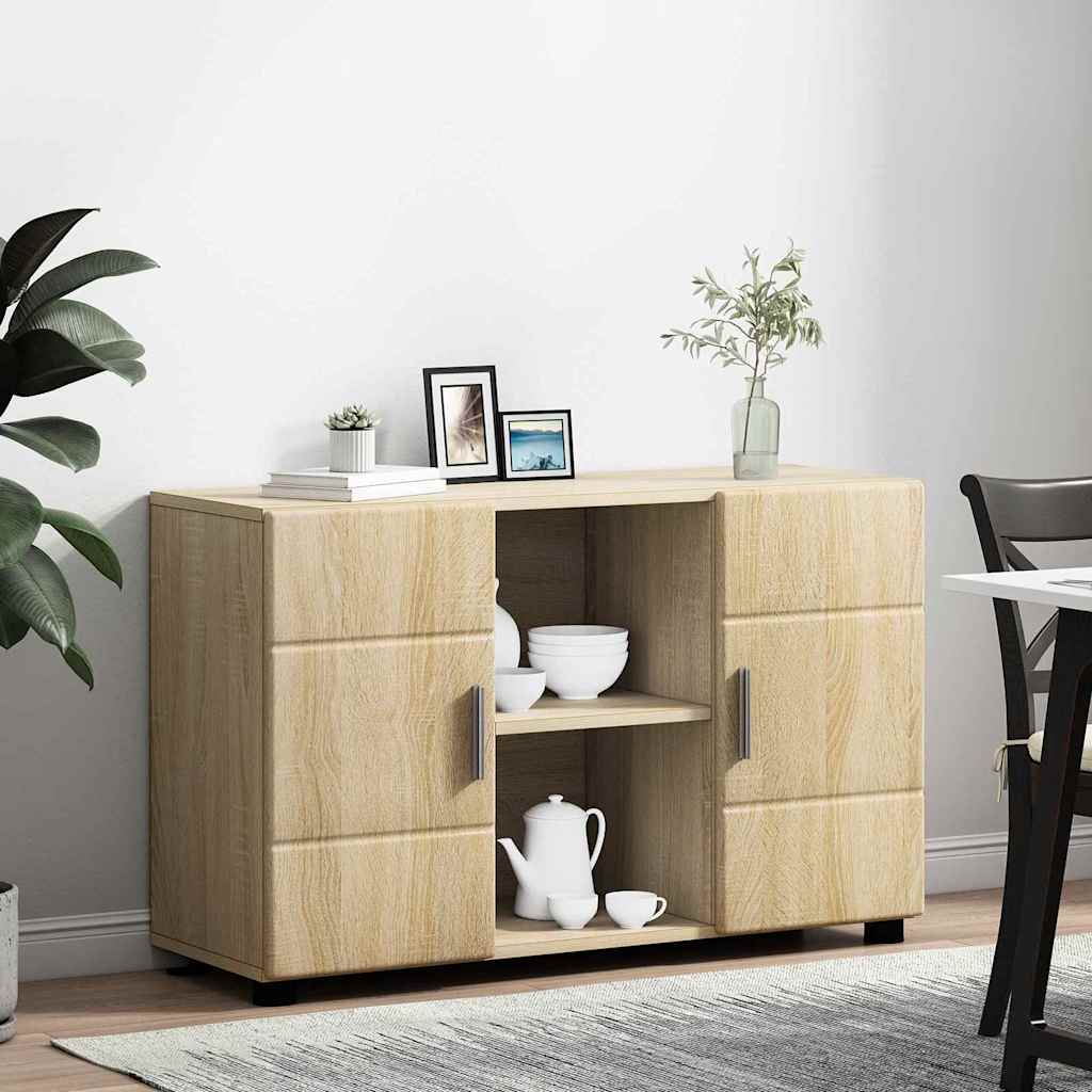 Dressoir FLORIN Sonoma Eiken 88,5 x 30,5 x 55,5 cm Bewerkt hout is nu te koop bij PeponiXL, paradijselijk wonen!