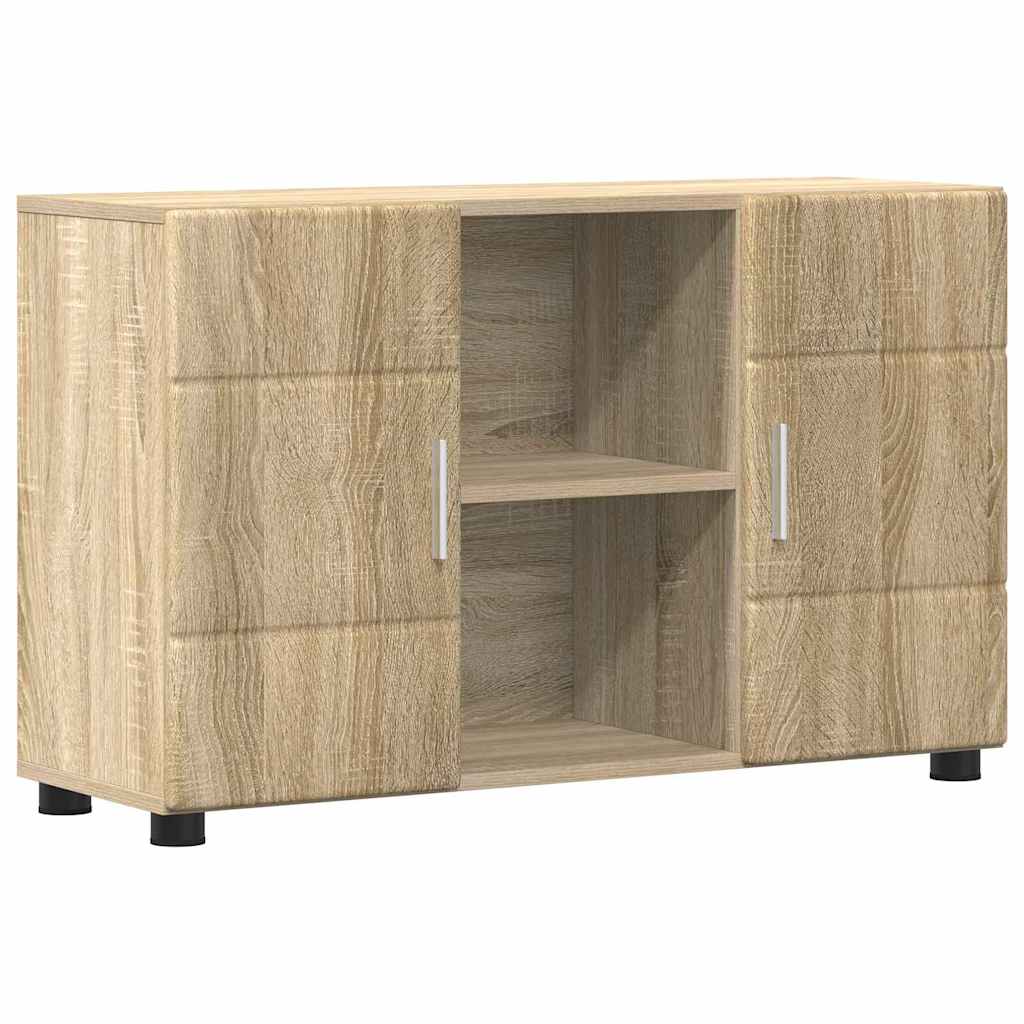 Dressoir FLORIN Sonoma Eiken 88,5 x 30,5 x 55,5 cm Bewerkt hout is nu te koop bij PeponiXL, paradijselijk wonen!