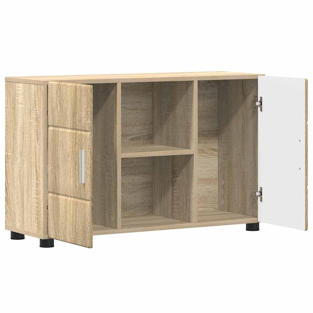 Dressoir FLORIN Sonoma Eiken 88,5 x 30,5 x 55,5 cm Bewerkt hout is nu te koop bij PeponiXL, paradijselijk wonen!