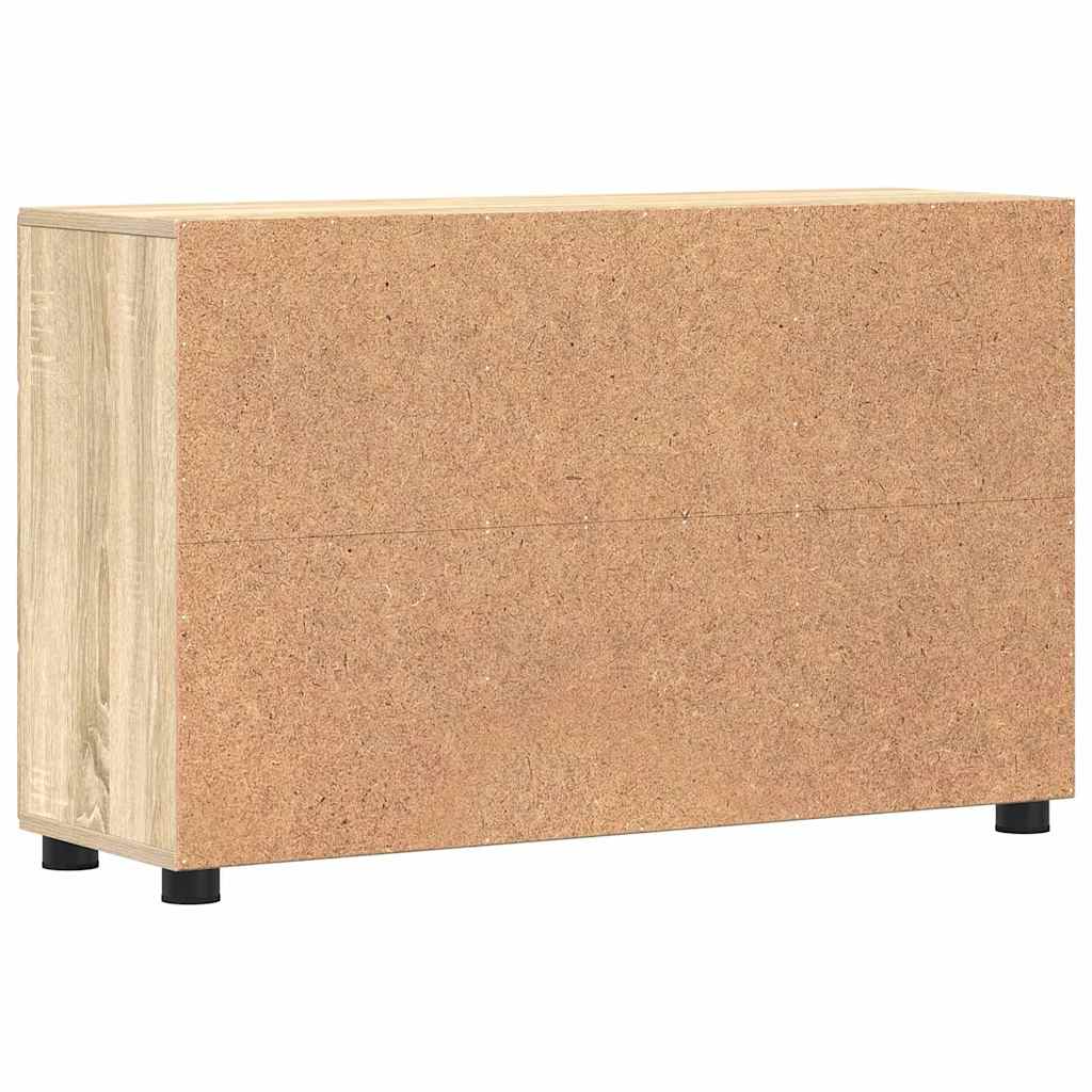 Dressoir FLORIN Sonoma Eiken 88,5 x 30,5 x 55,5 cm Bewerkt hout is nu te koop bij PeponiXL, paradijselijk wonen!