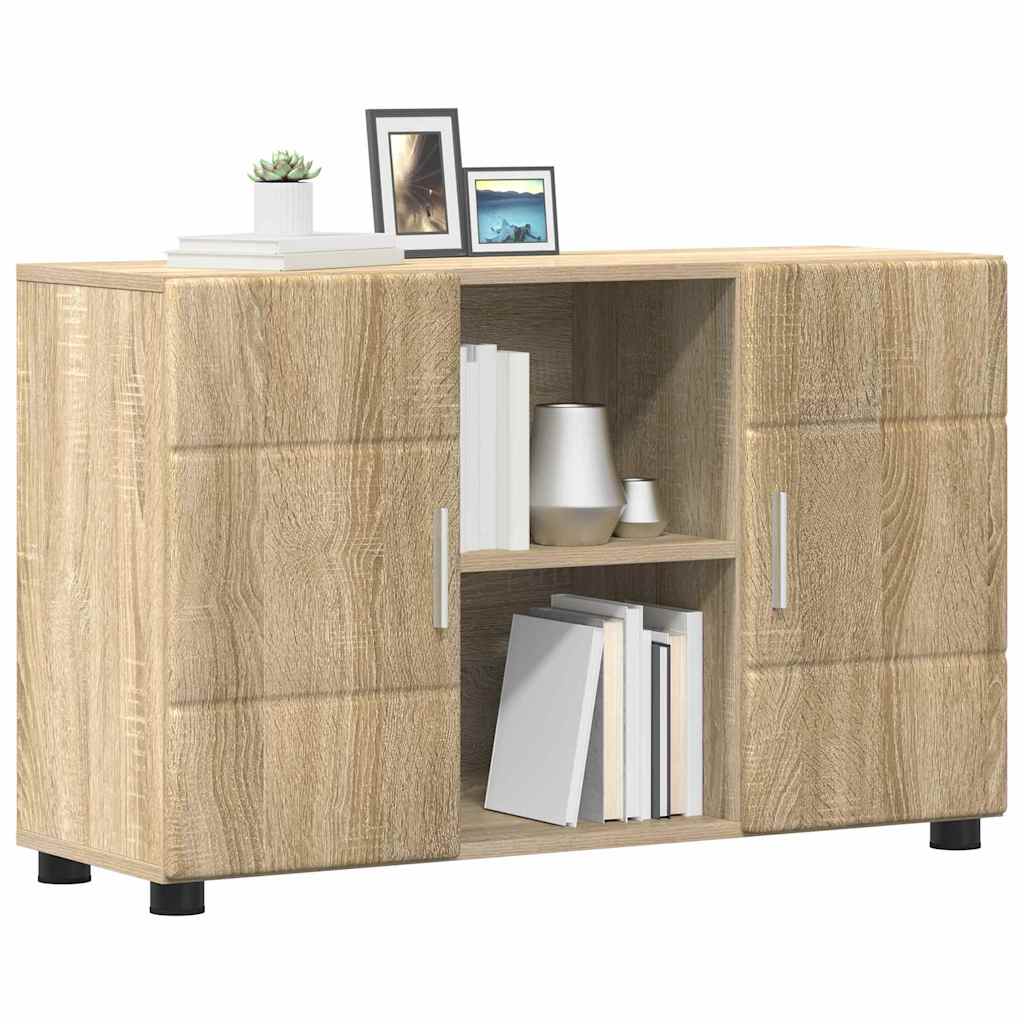 Dressoir FLORIN Sonoma Eiken 88,5 x 30,5 x 55,5 cm Bewerkt hout is nu te koop bij PeponiXL, paradijselijk wonen!