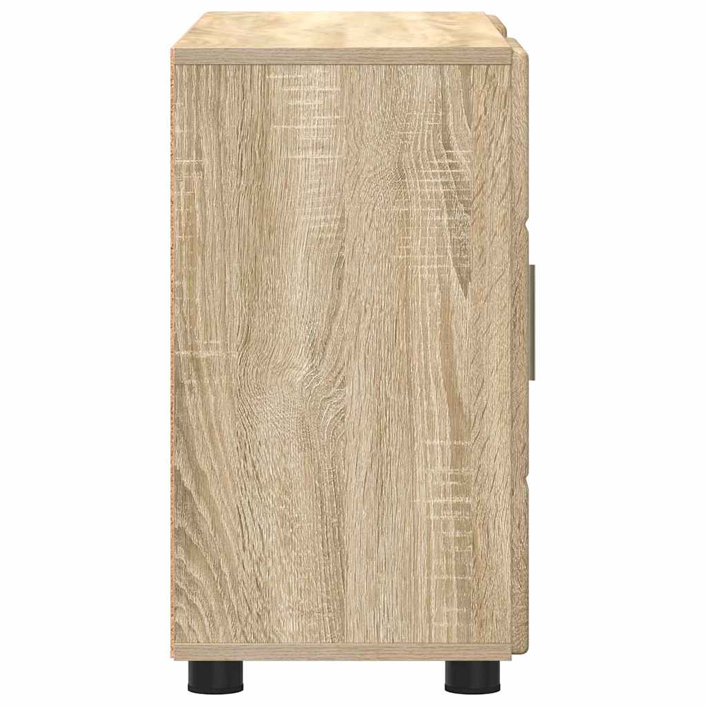 Dressoir FLORIN Sonoma Eiken 88,5 x 30,5 x 55,5 cm Bewerkt hout is nu te koop bij PeponiXL, paradijselijk wonen!
