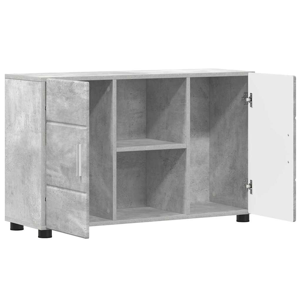 Dressoir FLORIN Beton Grijs 88,5 x 30,5 x 55,5 cm Bewerkt hout is nu te koop bij PeponiXL, paradijselijk wonen!