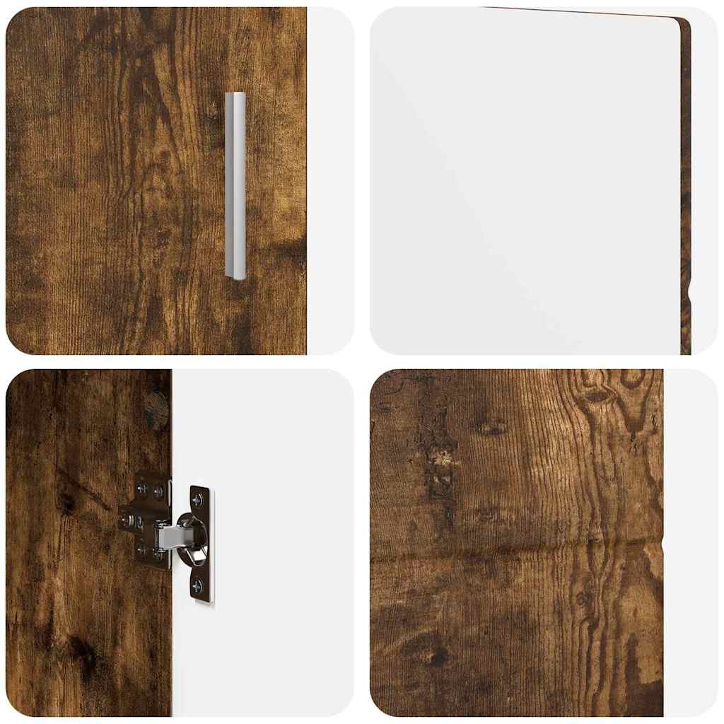 Dressoir met plank FLORIN Gerookt eiken 88,5 x 30,5 x 55,5 cm is nu te koop bij PeponiXL, paradijselijk wonen!