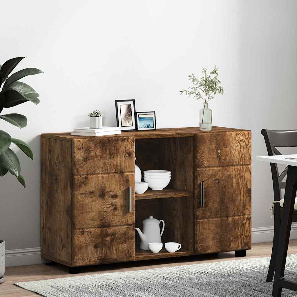 Dressoir met plank FLORIN Gerookt eiken 88,5 x 30,5 x 55,5 cm is nu te koop bij PeponiXL, paradijselijk wonen!