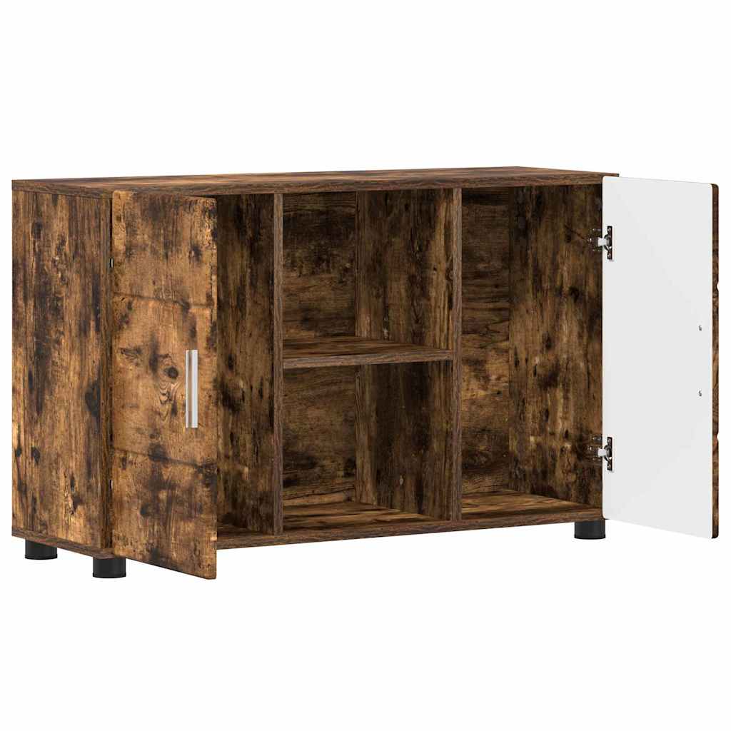 Dressoir met plank FLORIN Gerookt eiken 88,5 x 30,5 x 55,5 cm is nu te koop bij PeponiXL, paradijselijk wonen!