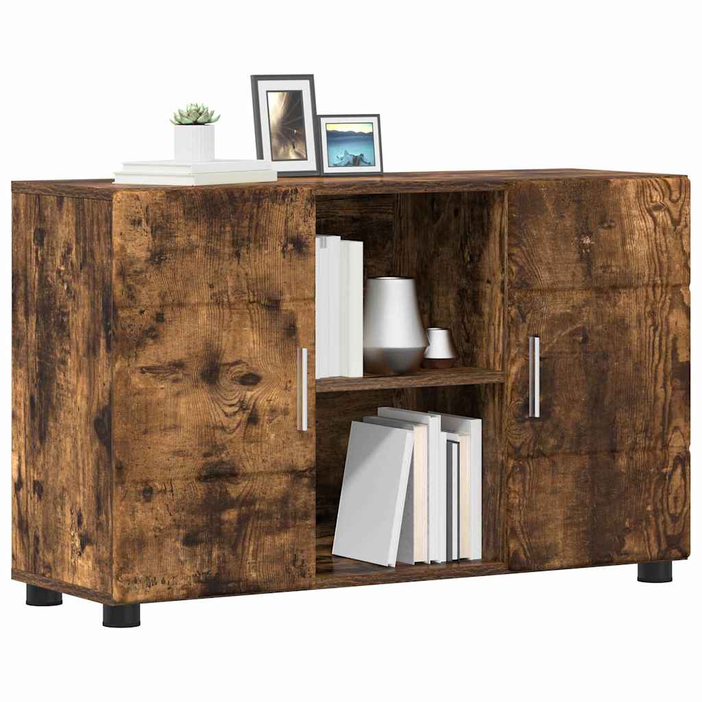 Dressoir met plank FLORIN Gerookt eiken 88,5 x 30,5 x 55,5 cm is nu te koop bij PeponiXL, paradijselijk wonen!