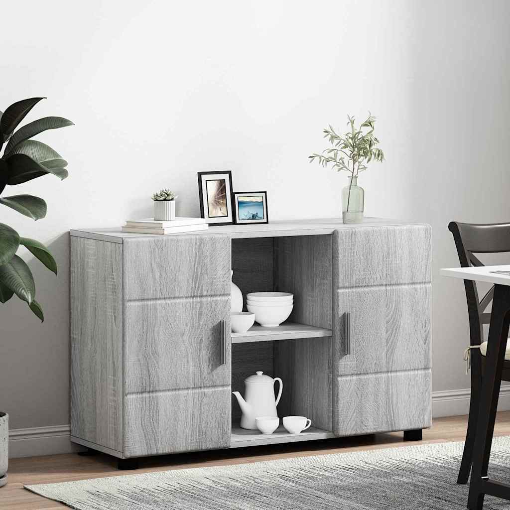 Dressoir FLORIN Grijs Sonoma 88,5 x 30,5 x 55,5 cm Bewerkt hout is nu te koop bij PeponiXL, paradijselijk wonen!