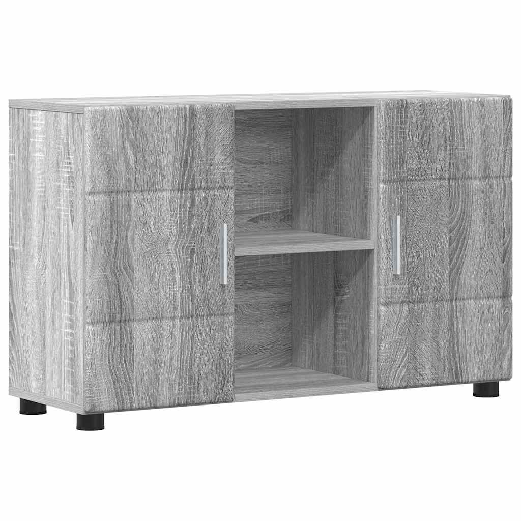 Dressoir FLORIN Grijs Sonoma 88,5 x 30,5 x 55,5 cm Bewerkt hout is nu te koop bij PeponiXL, paradijselijk wonen!