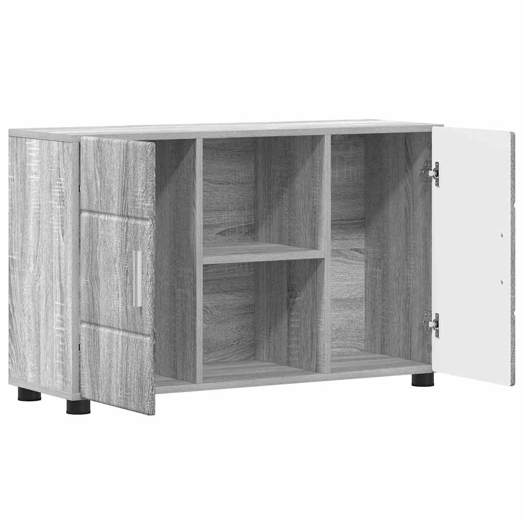 Dressoir FLORIN Grijs Sonoma 88,5 x 30,5 x 55,5 cm Bewerkt hout is nu te koop bij PeponiXL, paradijselijk wonen!