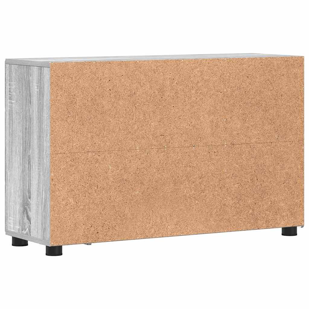 Dressoir FLORIN Grijs Sonoma 88,5 x 30,5 x 55,5 cm Bewerkt hout is nu te koop bij PeponiXL, paradijselijk wonen!