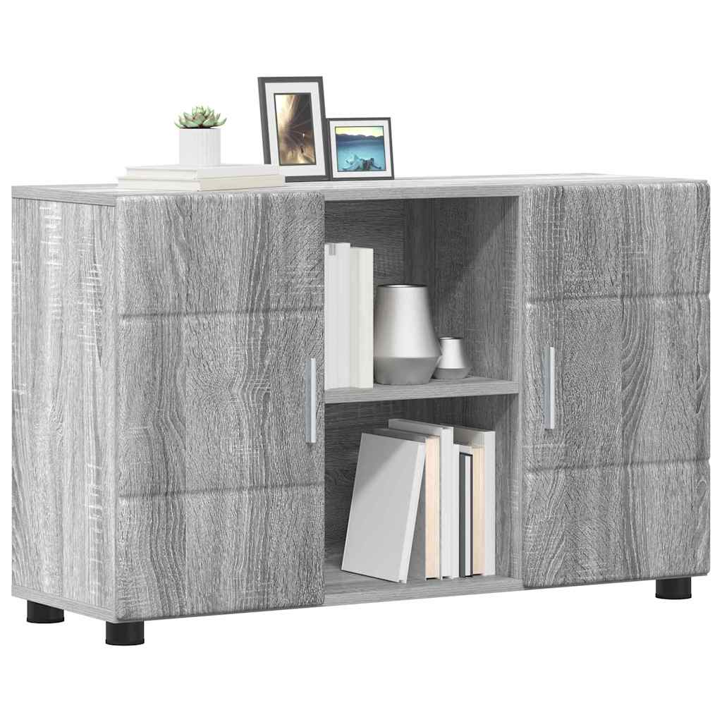 Dressoir FLORIN Grijs Sonoma 88,5 x 30,5 x 55,5 cm Bewerkt hout is nu te koop bij PeponiXL, paradijselijk wonen!