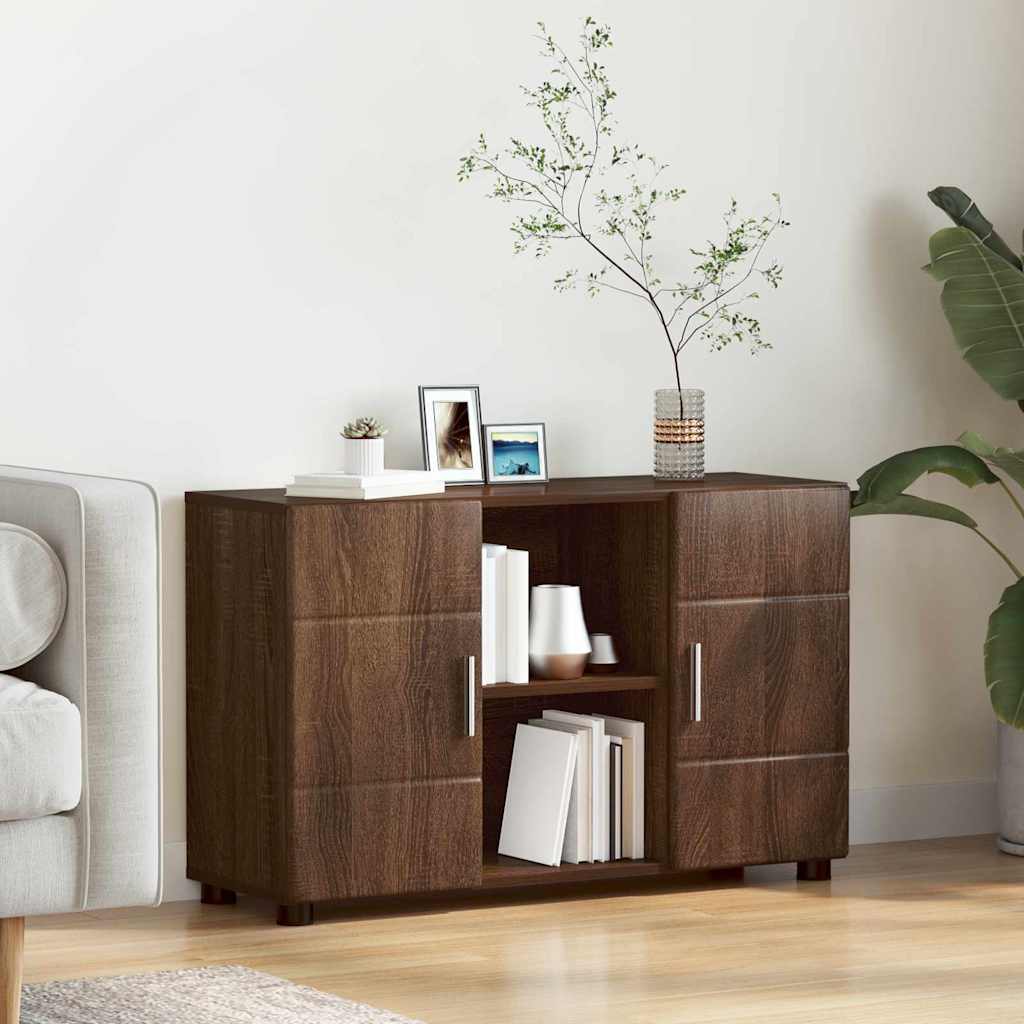 Dressoir FLORIN Bruin Eiken 88,5 x 30,5 x 55,5 cm Bewerkt hout is nu te koop bij PeponiXL, paradijselijk wonen!
